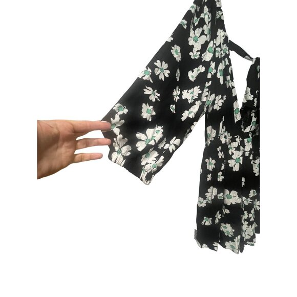 TopShop Elasticated Channel Long Sleeve Romper In Multi Floral, XL - Picture 3 of 13